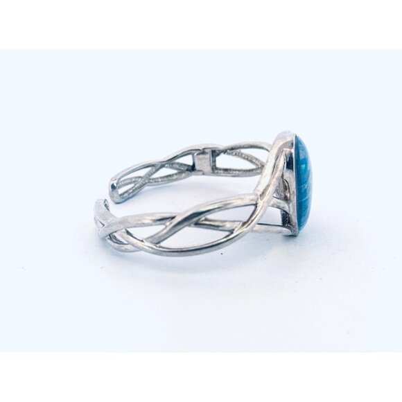 Vintage WK Whitney Kelly Sterling Silver Mosaic Opal Cuff Bracelet 925, 26.8g - Picture 2 of 9